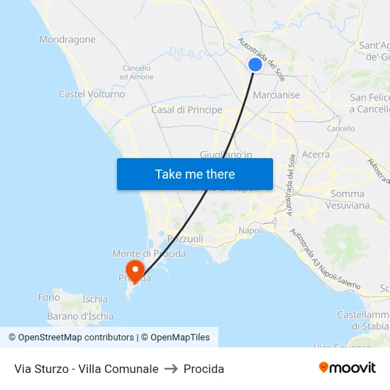 Sturzo Street - Municipal Park to Procida map