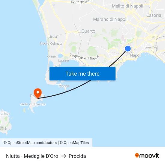 Niutta - Gold Medals to Procida map