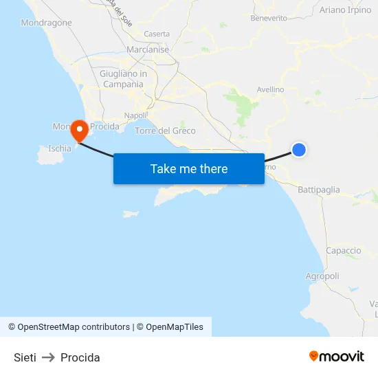 Sieti to Procida map