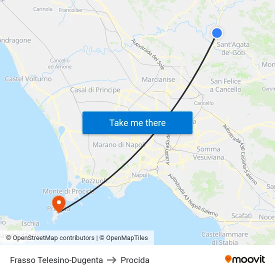 Frasso Telesino-Dugenta to Procida map