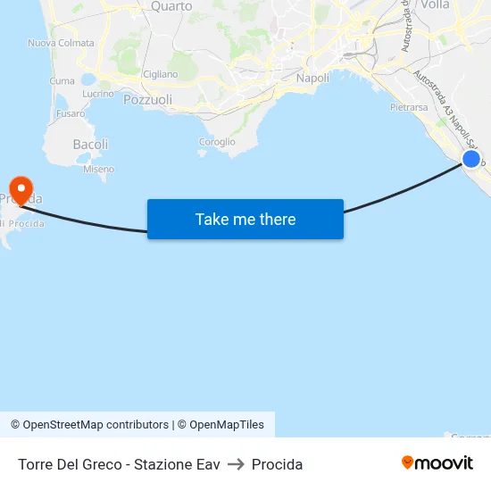 Torre Del Greco - Stazione Eav to Procida map