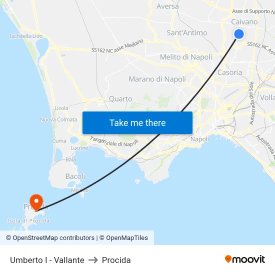 Umberto I - Vallante to Procida map