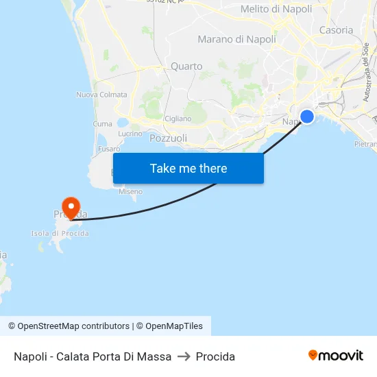 Napoli - Calata Porta Di Massa to Procida map