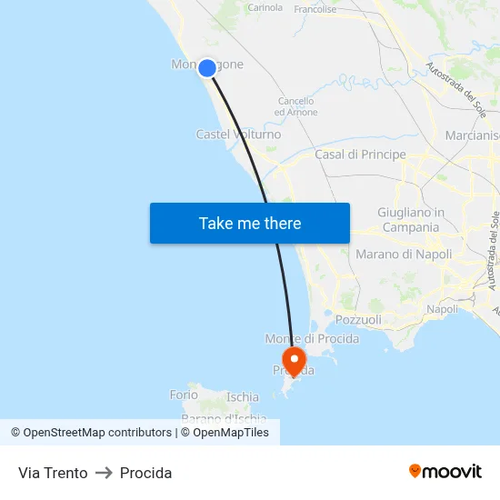 Trento Street to Procida map