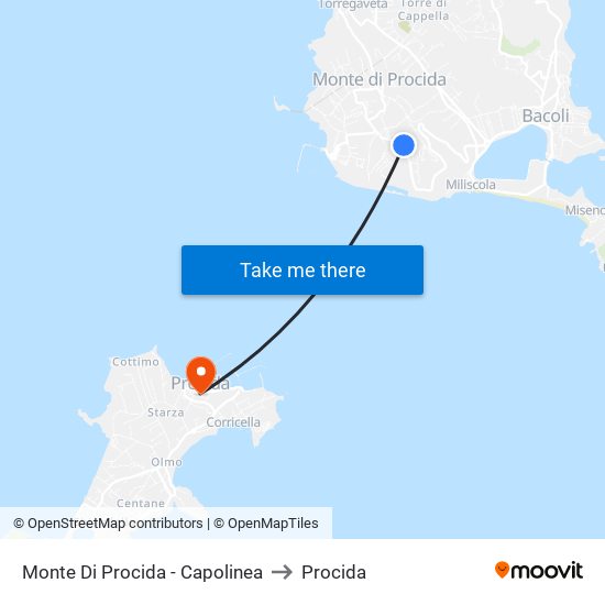 Monte Di Procida - Capolinea to Procida map