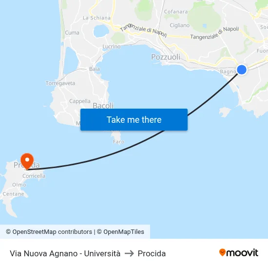 New Agnano Street - University to Procida map