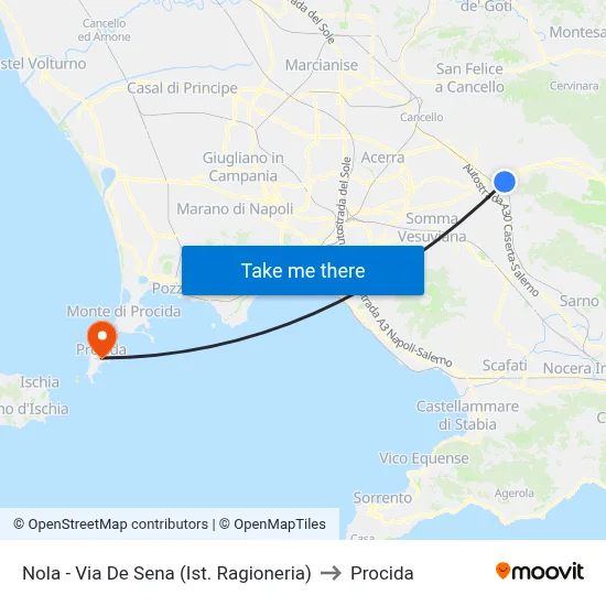 Nola - De Sena Street (Accounting Institute) to Procida map