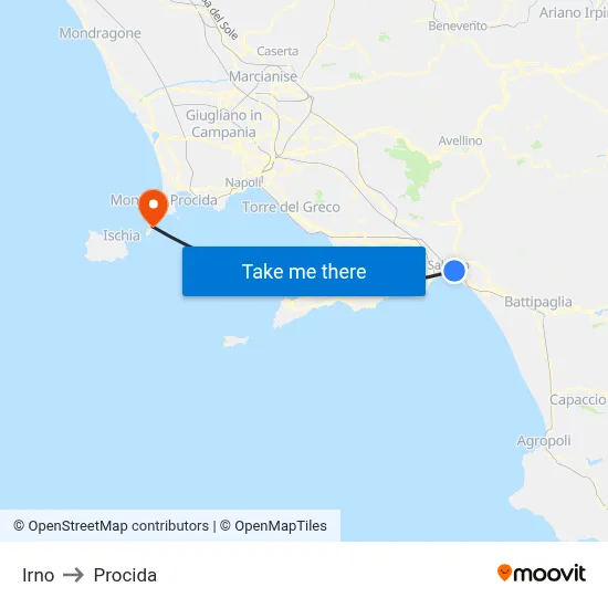 Irno to Procida map