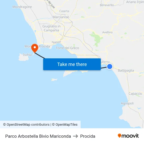 Arbostella Park Mariconda Junction to Procida map