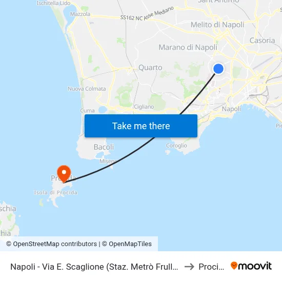 Napoli - Via E. Scaglione (Staz. Metrò Frullone) to Procida map