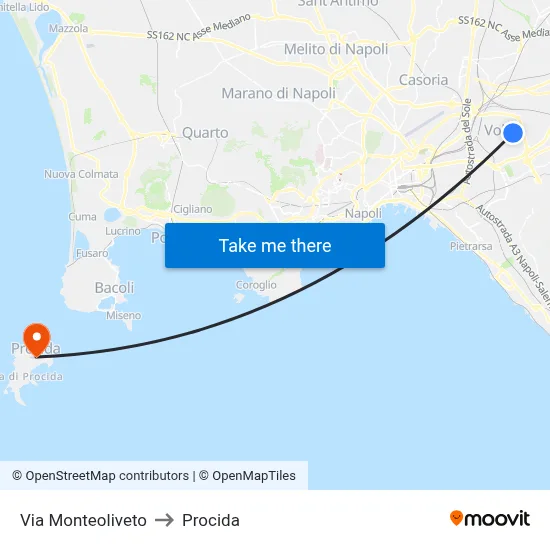 Monteoliveto Street to Procida map