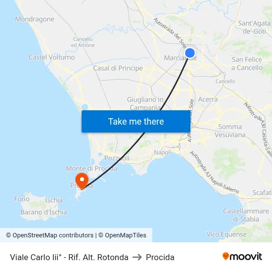 Carlo III Avenue - Roundabout to Procida map