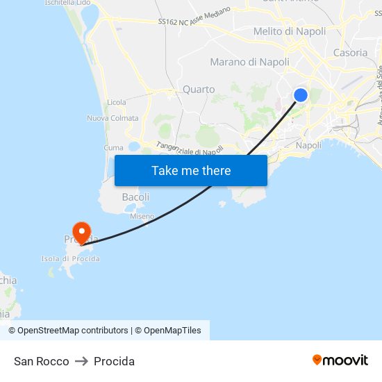 San Rocco to Procida map