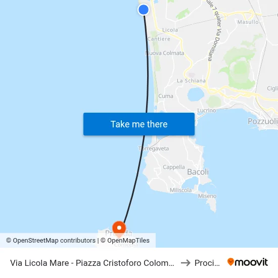 Licola Mare Street - Christopher Columbus Square to Procida map