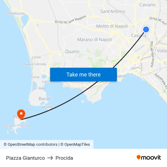 Gianturco Square to Procida map