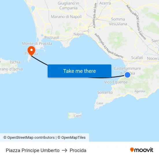 Prince Umberto Square to Procida map