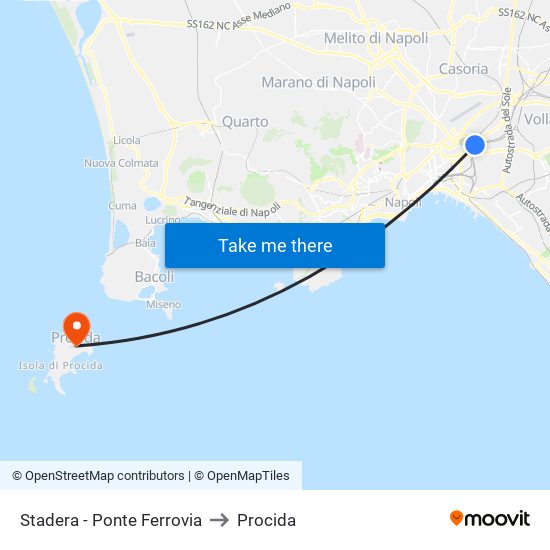 Stadera - Ponte Ferrovia to Procida map