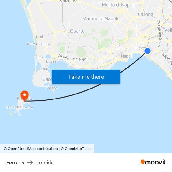 Ferraris to Procida map