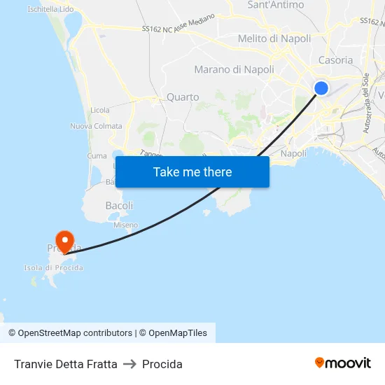 Tranvie Detta Fratta to Procida map