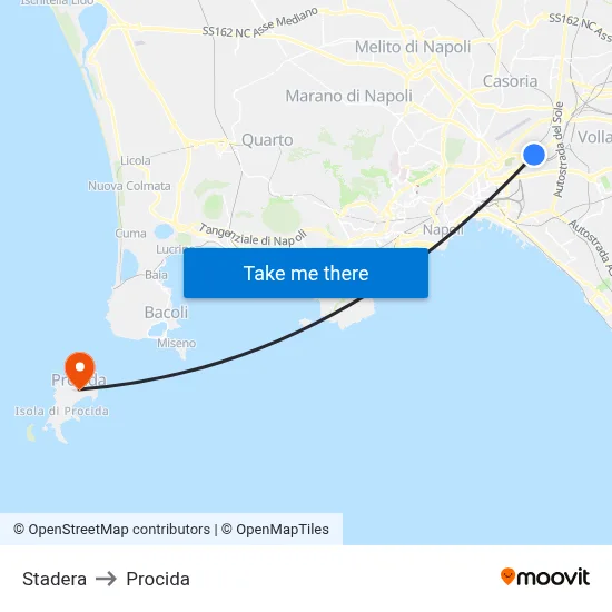 Stadera to Procida map