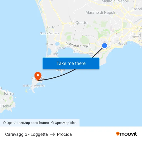 Caravaggio - Loggetta to Procida map