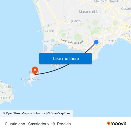 Giustiniano - Cassiodoro to Procida map