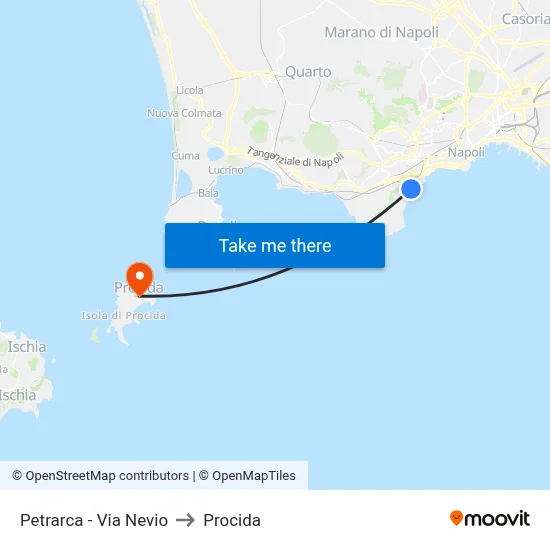 Petrarch - Nevio Street to Procida map