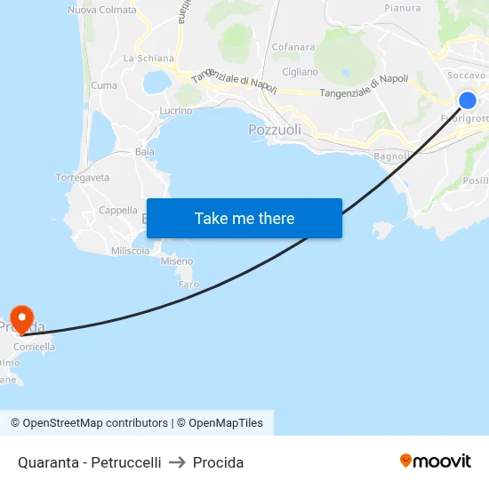 Quaranta - Petruccelli to Procida map