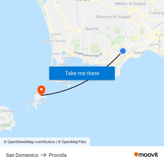 San Domenico to Procida map