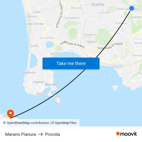 Marano Pianura to Procida map