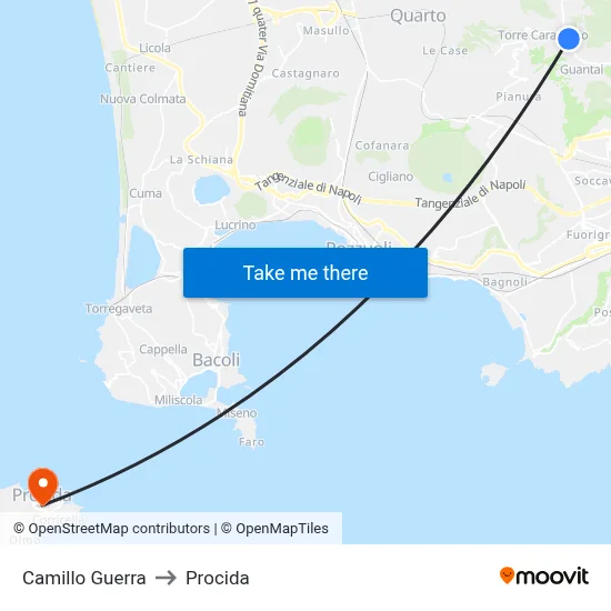 Camillo Guerra to Procida map