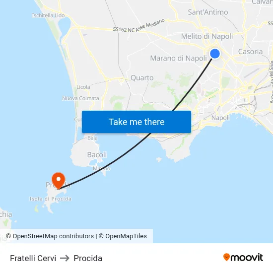 Cervi Brothers to Procida map