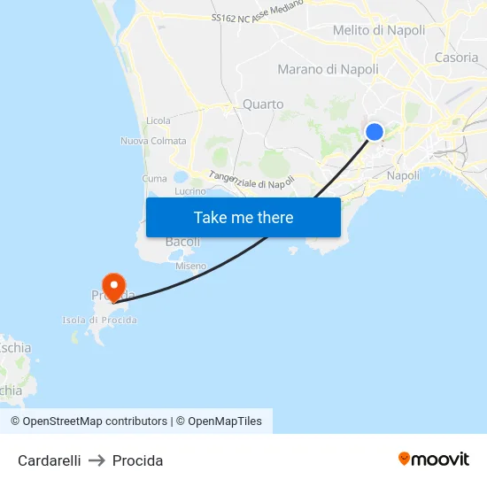 Cardarelli to Procida map