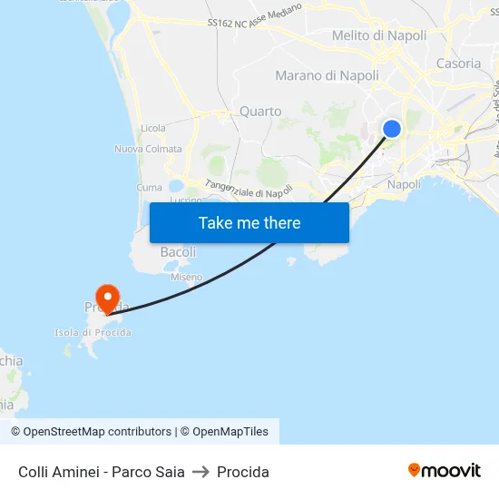 Colli Aminei - Saia Park to Procida map