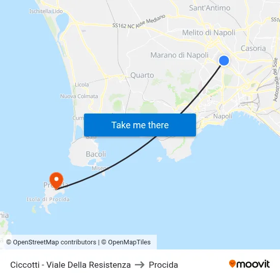 Ciccotti - Resistance Avenue to Procida map