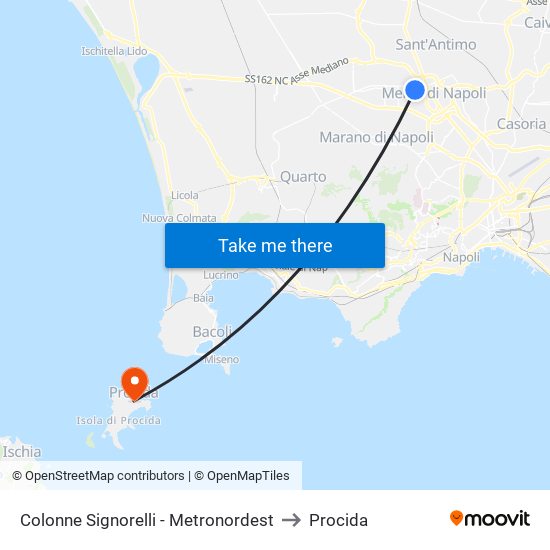 Colonne Signorelli - Metronordest to Procida map