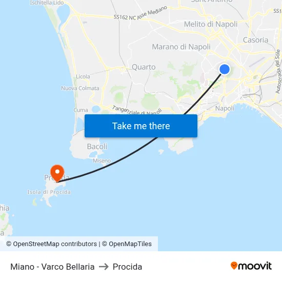 Miano - Bellaria Gate to Procida map