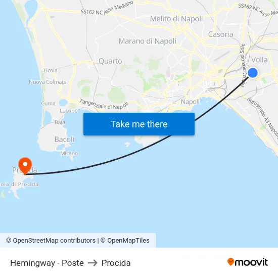 Hemingway - Poste to Procida map