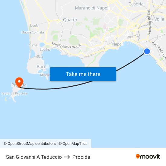San Giovanni A Teduccio to Procida map