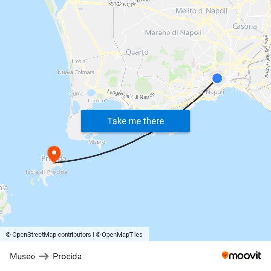 Museo to Procida map
