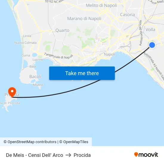 De Meis - Censi Dell' Arco to Procida map