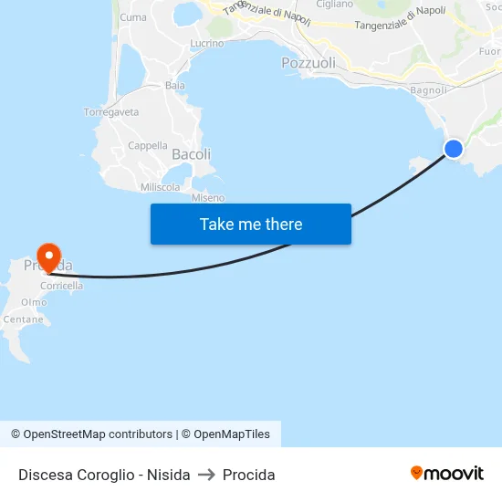 Coroglio Descent - Nisida to Procida map
