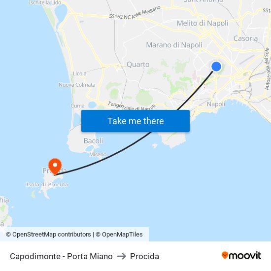 Capodimonte - Porta Miano to Procida map