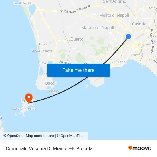 Comunale Vecchia Di Miano to Procida map
