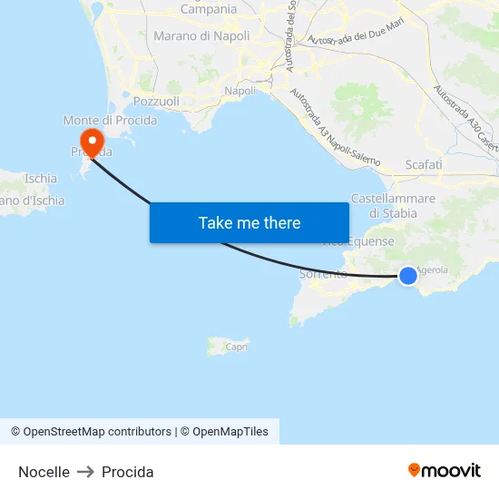 Nocelle to Procida map
