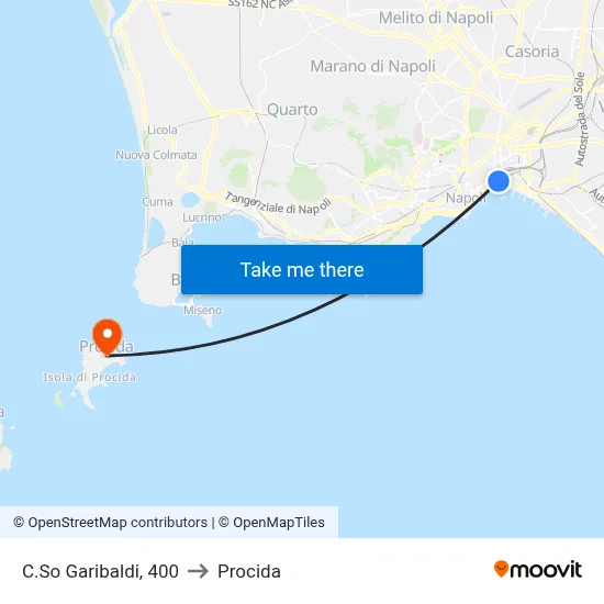 Garibaldi Course, 400 to Procida map