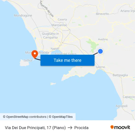 Via dei Due Principati, 17 (Piano) to Procida map