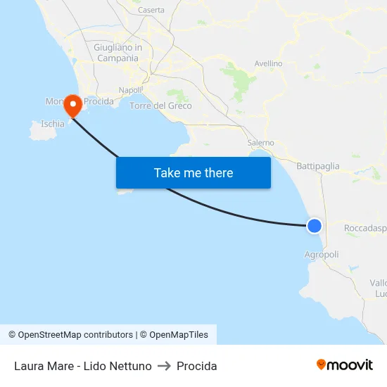 Laura Mare - Neptune Beach to Procida map