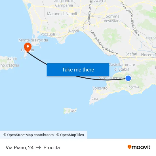 Piano Street, 24 to Procida map