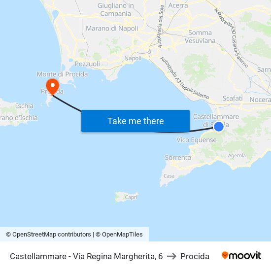 Castellammare - Via Regina Margherita, 6 to Procida map